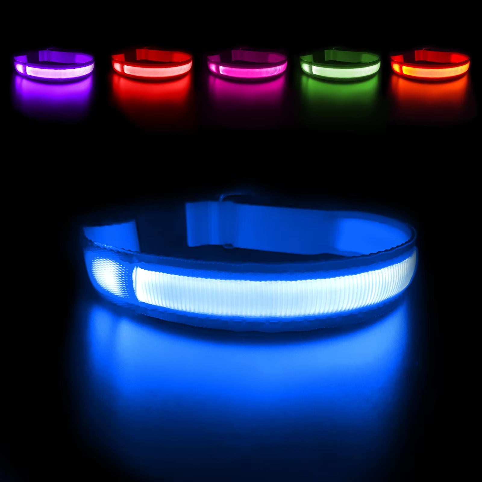 LED Dog Collar - Waterproof Luminous Safety Accessory with Flashing Light Feature