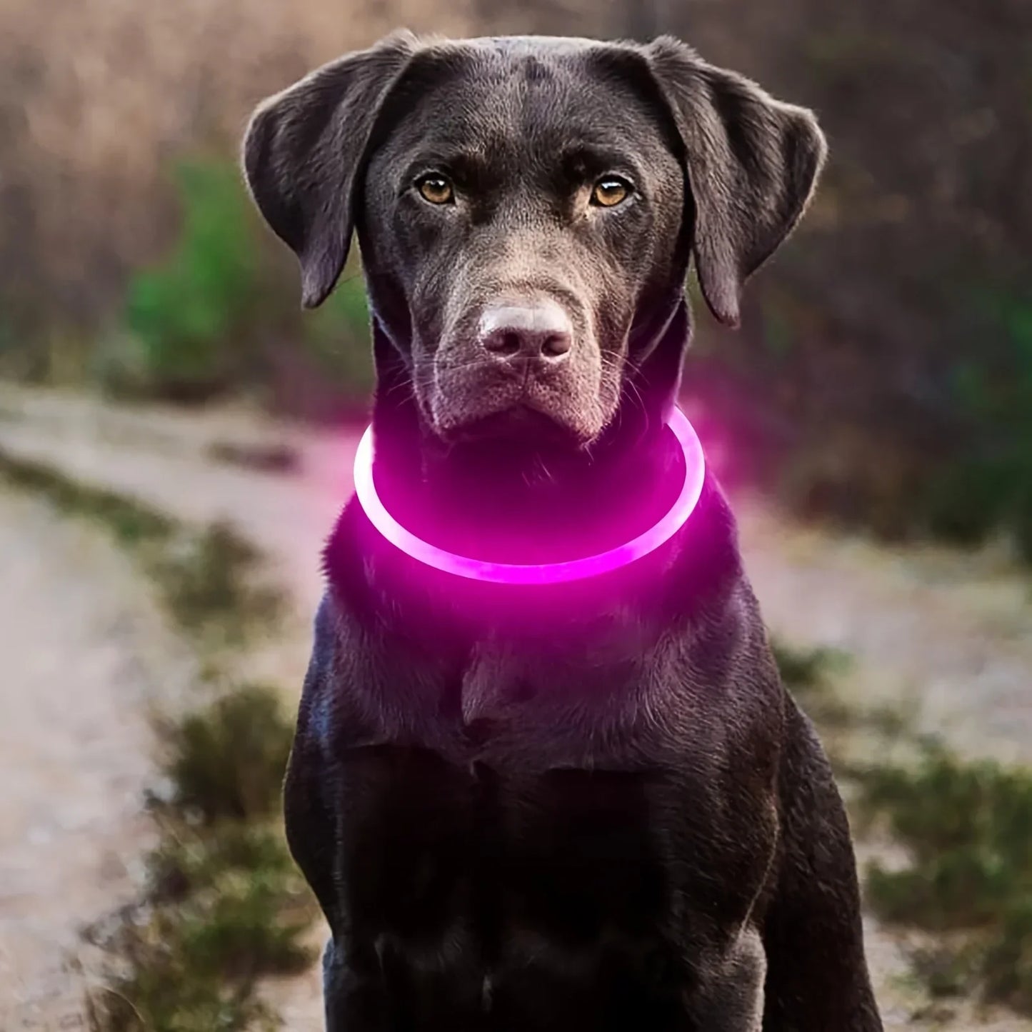 LED Illuminated Dog Collar - Rechargeable Anti-Lost Necklace for Small, Medium, and Large Dogs