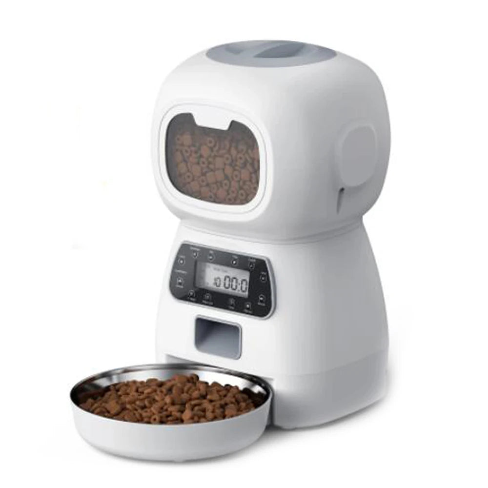 Smart Automatic Cat and Dog Feeder with 3.5L Dry Food Dispenser and 2L Water Fountain, Compatible with Tuya Wi-Fi