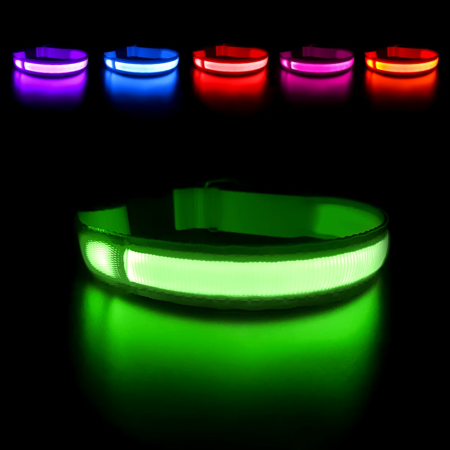 LED Dog Collar - Waterproof Luminous Safety Accessory with Flashing Light Feature