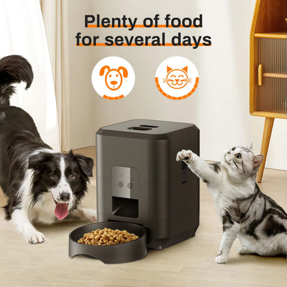 Smart Automatic Cat and Dog Feeder with 3.5L Dry Food Dispenser and 2L Water Fountain, Compatible with Tuya Wi-Fi