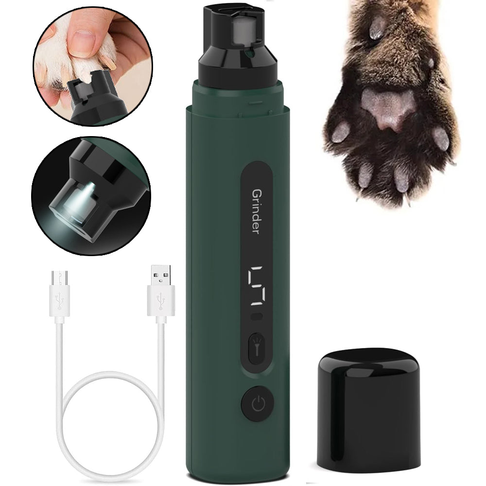 Electric Dog Nail Grinder and Cat Nail Trimmer - Rechargeable, Super Quiet with 5-Speed Settings for All Sizes of Pets