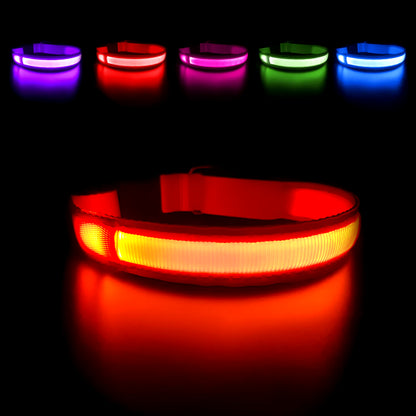 LED Dog Collar - Waterproof Luminous Safety Accessory with Flashing Light Feature